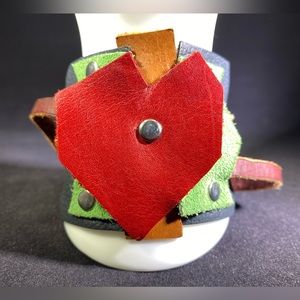 Leather Heart Wrap Bracelet